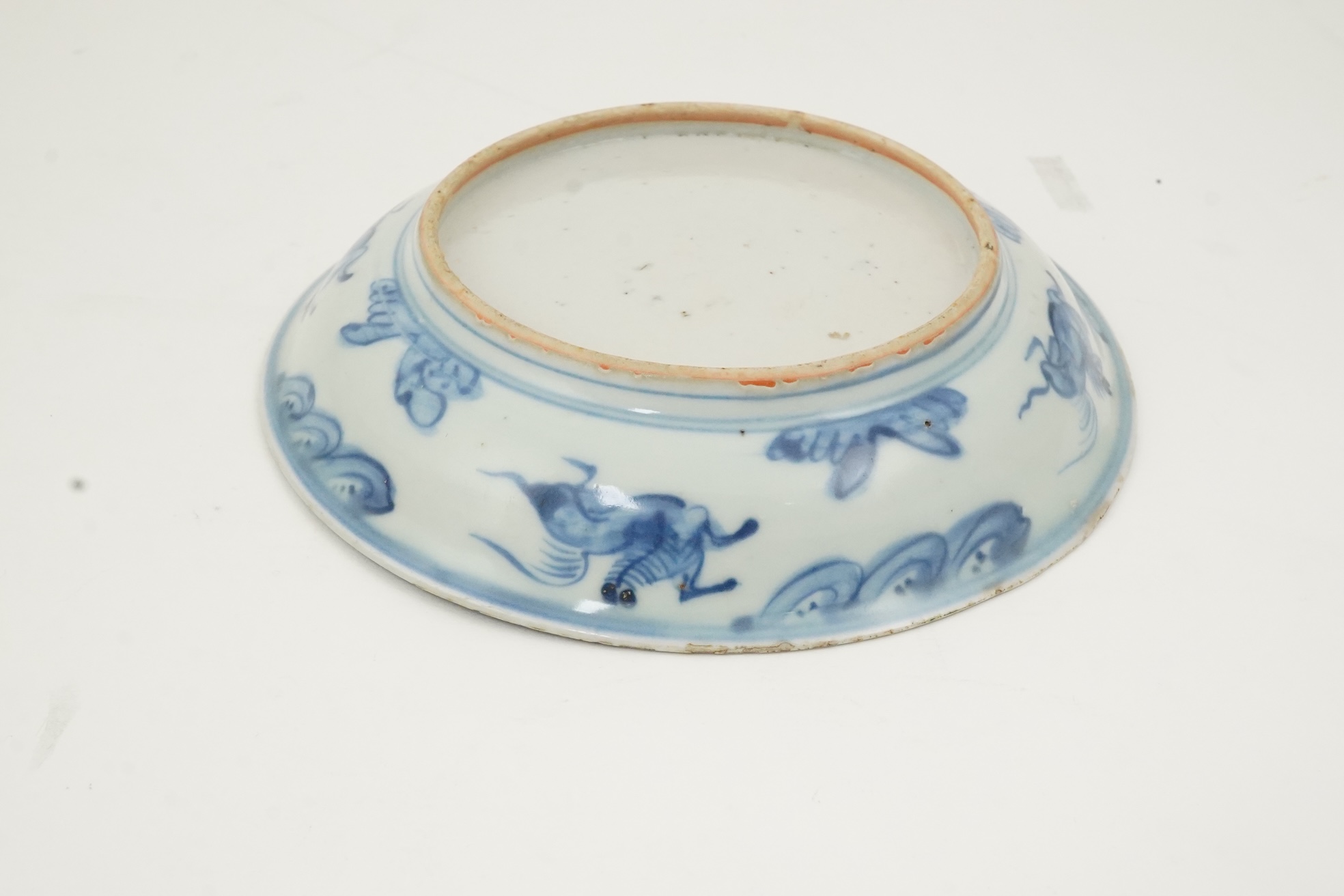 A Chinese Ming blue and white saucer dish, 16th century